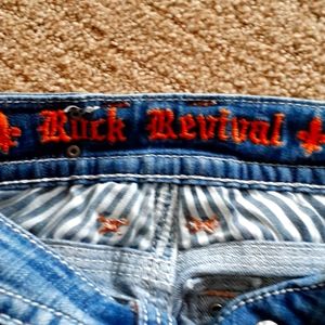 Rock Revival Erin Boot Jeans. 26x31. Sequences Back Pocket. Diamond Studs